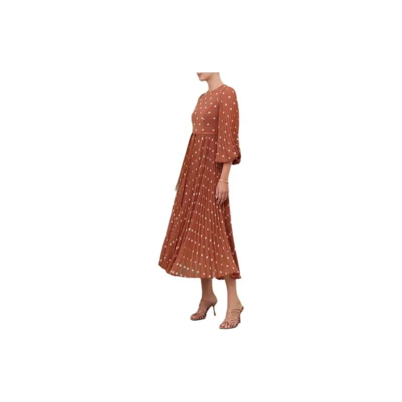Zimmermann SS24 Long-Sleeved Dresses Women's Chestnut-3