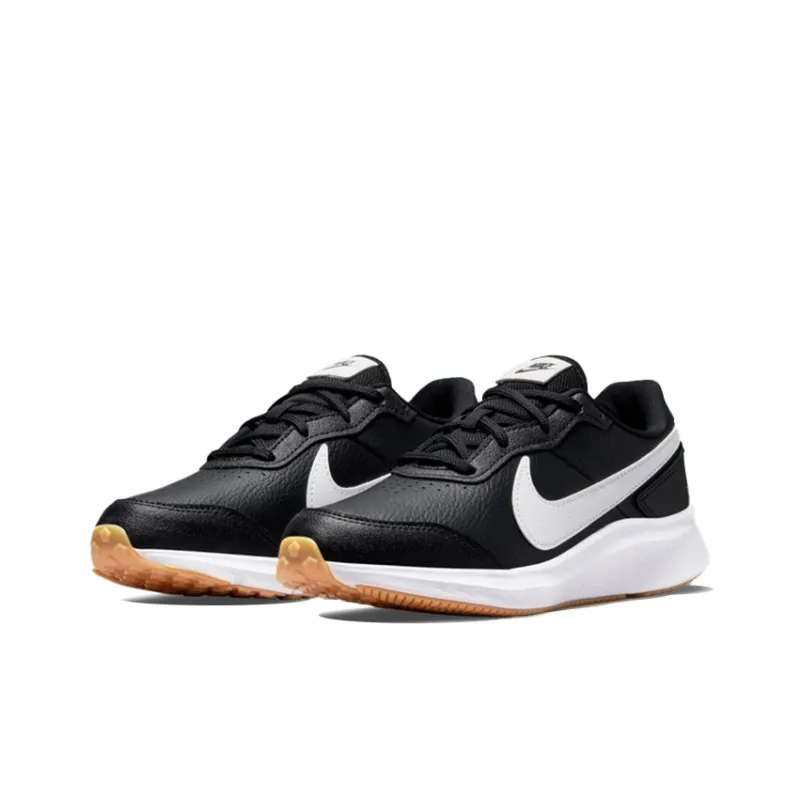 Nike Varsity Leather Low Top Kids Lifestyle Shoes Black White Teenagers-2