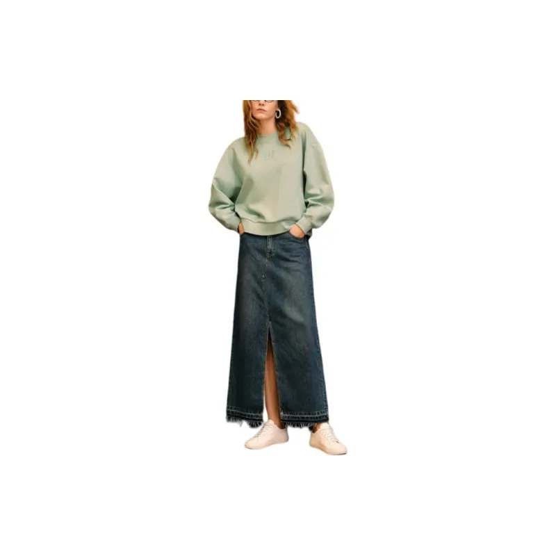 GAP Casual Long Skirts Women's Washed Black-2
