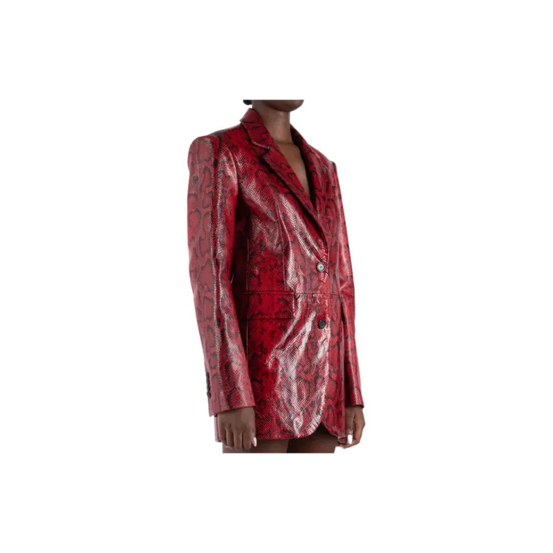 SportMax Oversized Embossed Leather Blazer-3