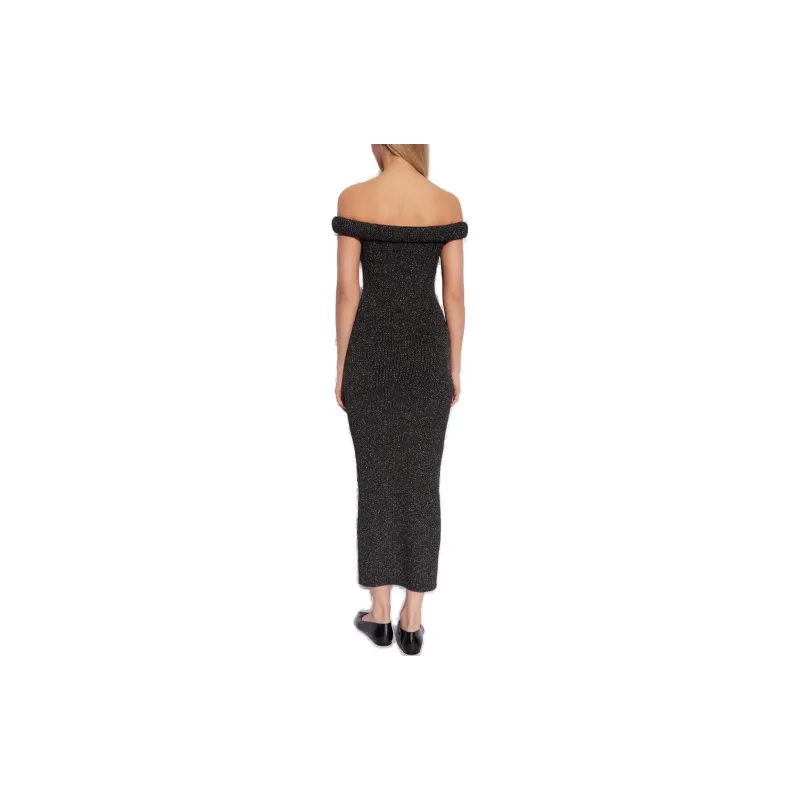 TOTEME Off-Shoulder Knit Maxi Dress-2