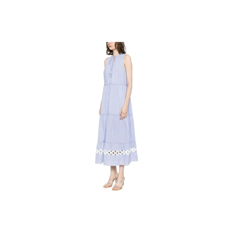 Sachin & Babi Positano Pinstripe pattern Midi Dress-4