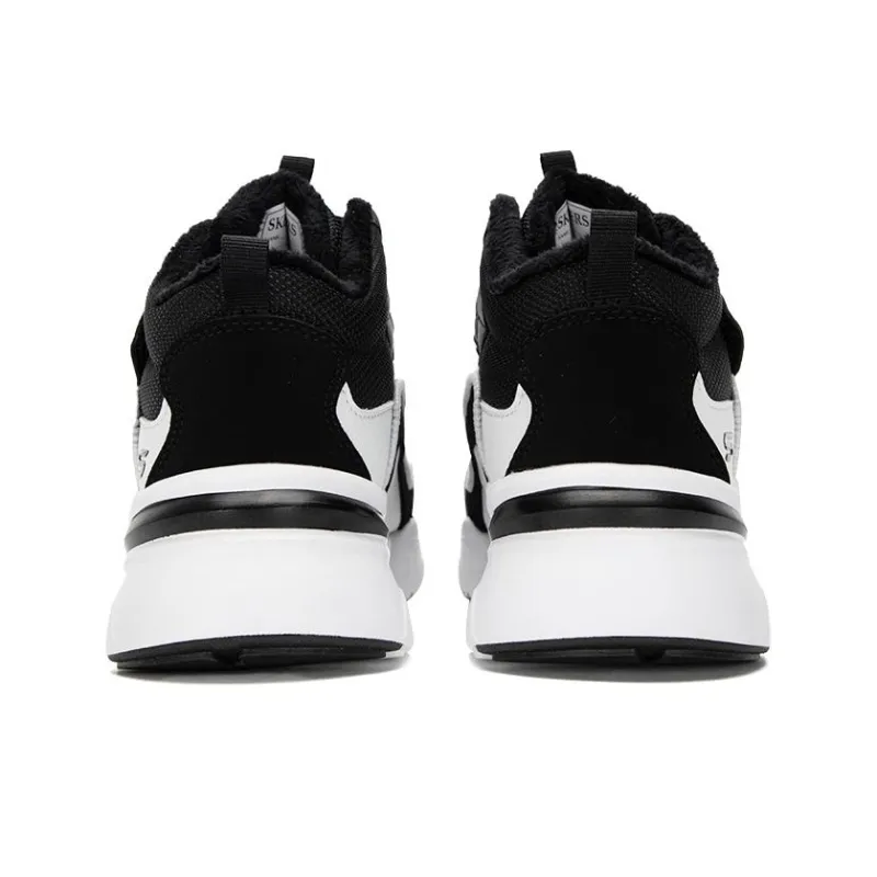 Skechers Breathable Mid Top Kids Lifestyle Shoes Black White Teenagers-3