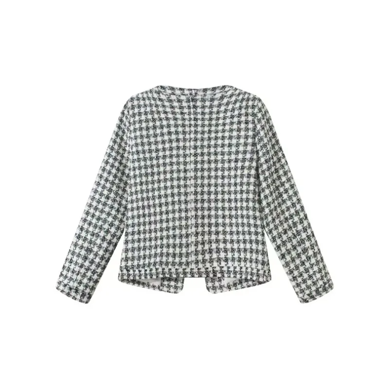 COVT Knitwear Women's Black White Plaid-1