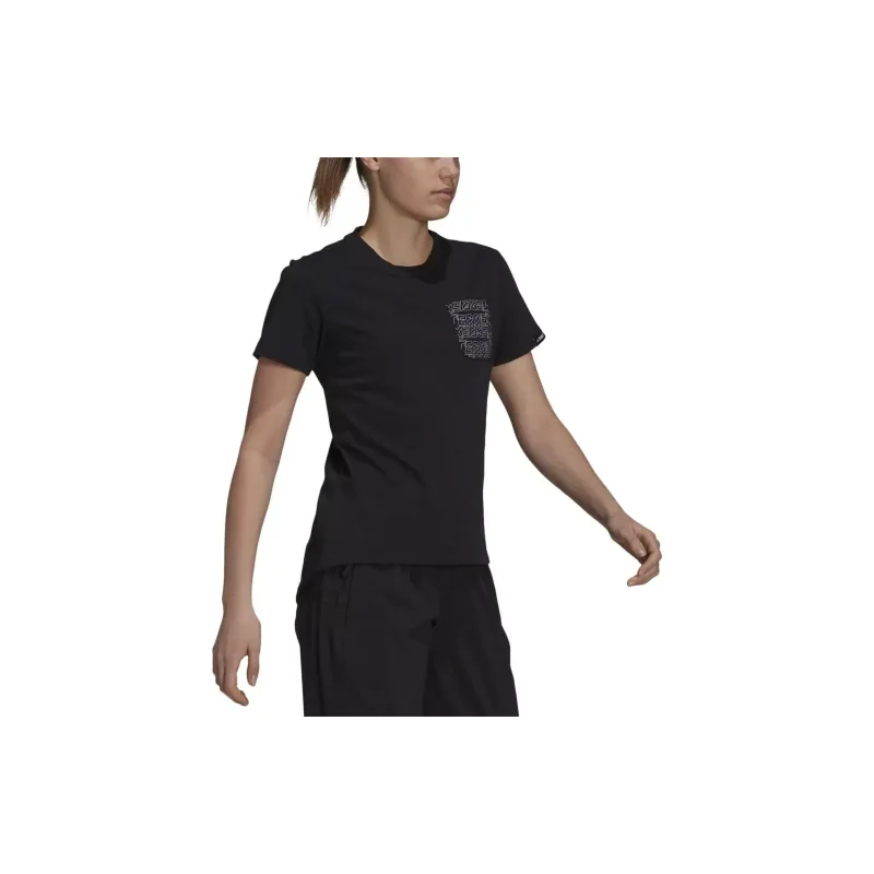 Adidas W TX POCKET TEE T-Shirt Women's Black-3