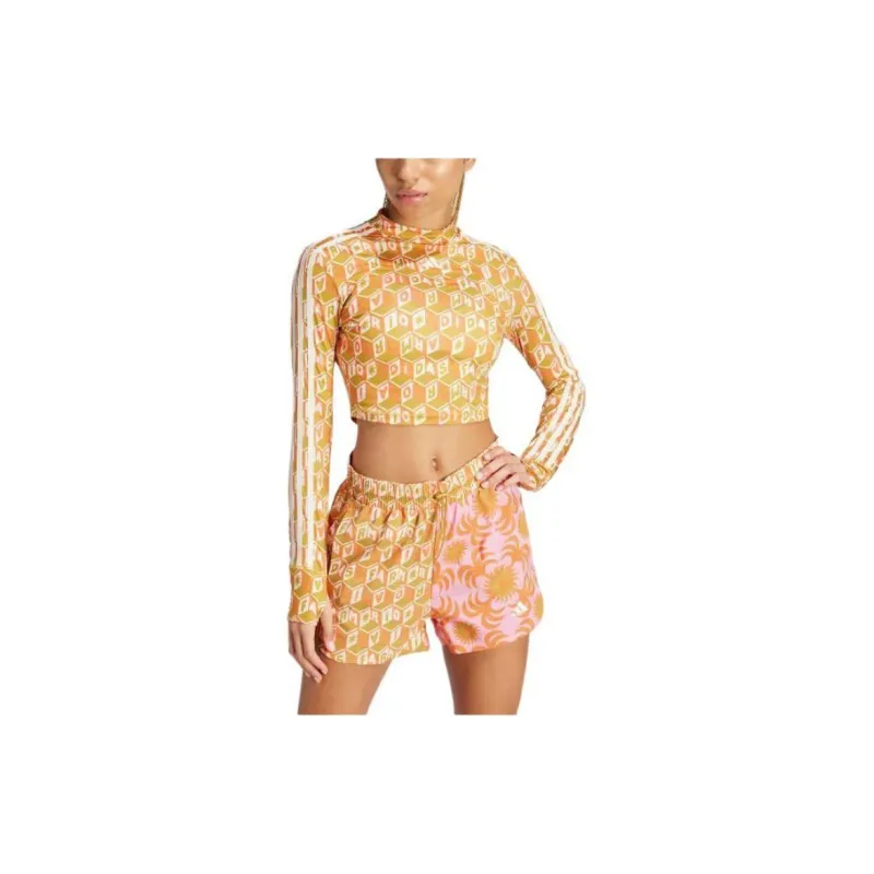 Adidas Free Shipping With AdiClub Adidas X Farm Rio Crop Long Sleeve Shirt-1
