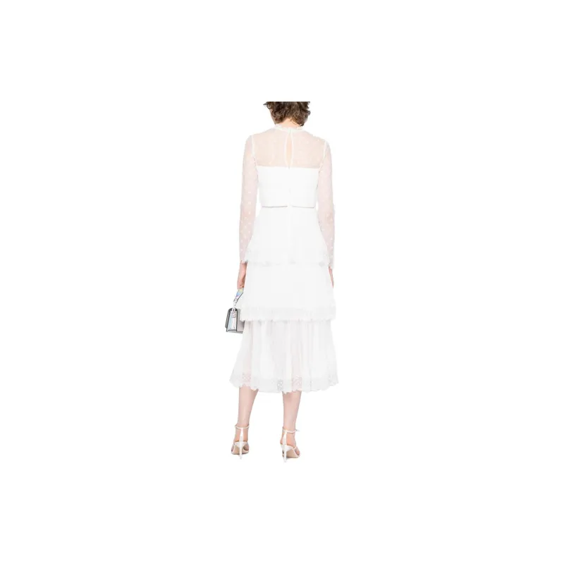Self portrait Chiffon Tiered Midi Dress-3