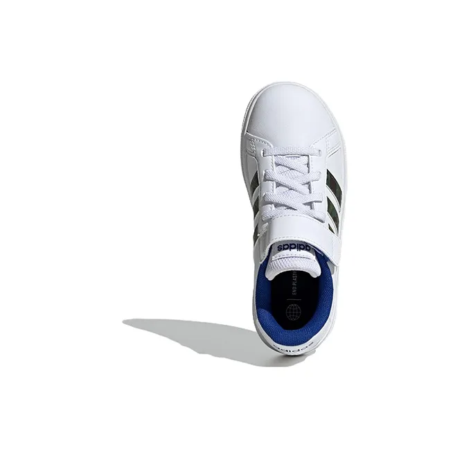 Adidas Neo GRAND COURT K Anti Slip Wear Resistant Low Top Kids' Skateboarding Shoes White Green Kids'-3