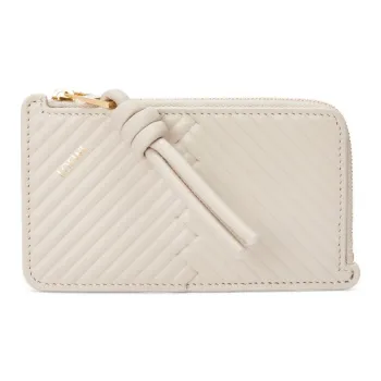 LOEWE Shiny Nappa Calfskin Coin Card Holder Women's Light Oat