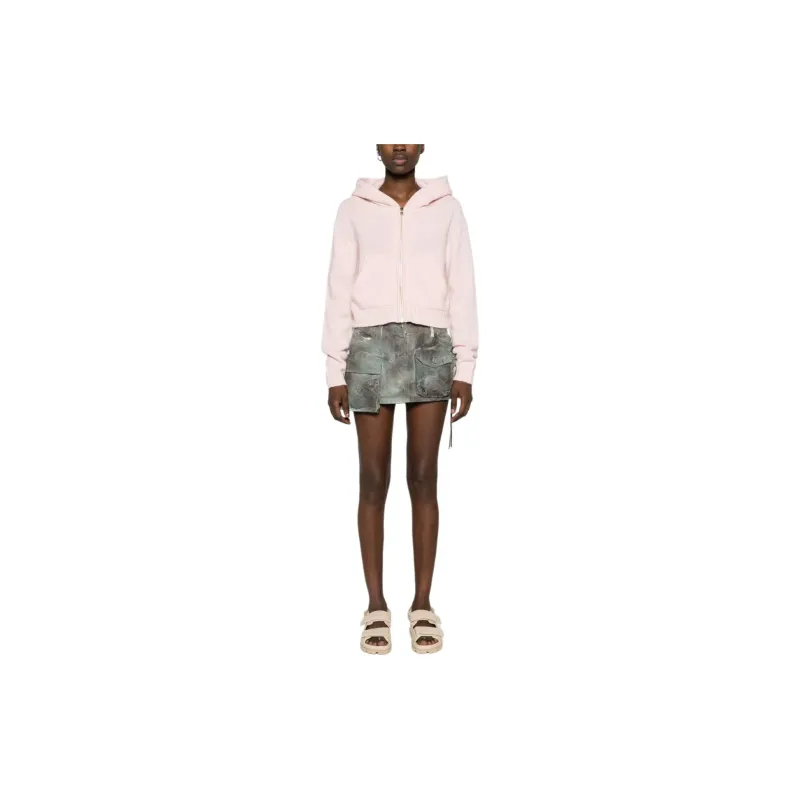 PALM ANGELS Logo-Embroidered Zipped Knitted Hoodie-1