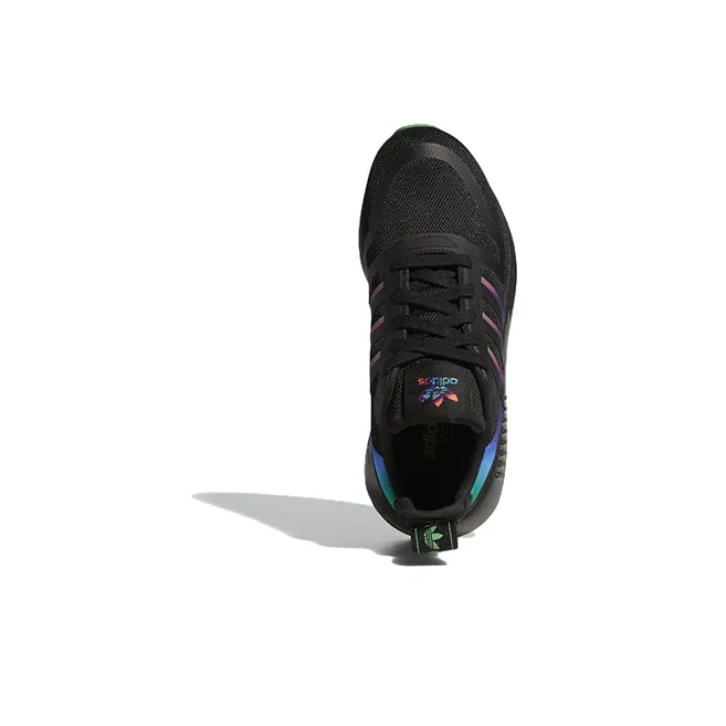 Adidas Originals Multi Durable Breathable Low Top Kids' Running Shoes Black Purple Teenagers-4
