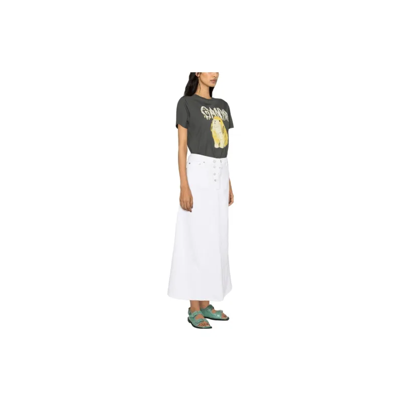 GANNI Double fly Denim Maxi Skirt-3