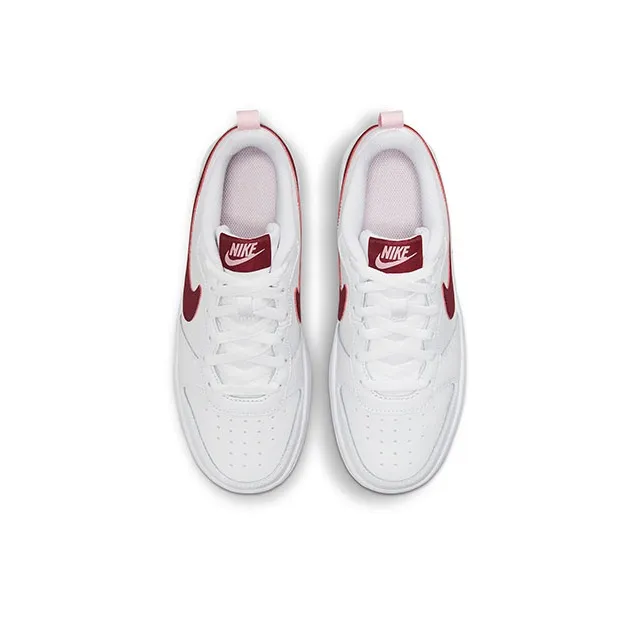 Nike Court Borough 2 Low 2 Abrasion Resistant Support Low Top Kids' Skateboarding Shoes White Red Pink Unisex-3
