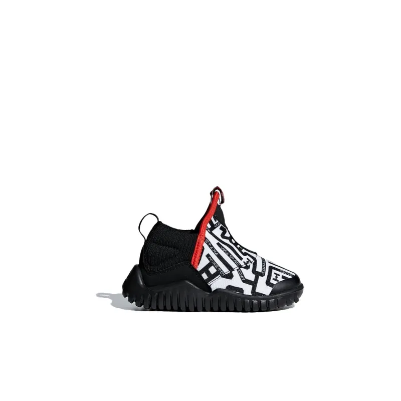 Adidas Rapida Slip Resistant Low Top Toddler Shoes Black White Red Infant And Toddler-1