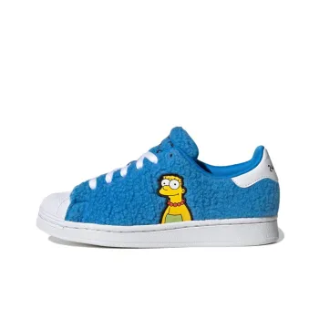 Adidas Originals SUPERSTAR J Low Top Kids' Skateboarding Shoes Blue Teenagers