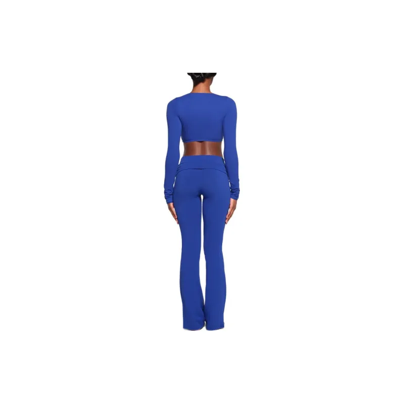 Skims Swim Long Sleeve Shrug Cobalt-2