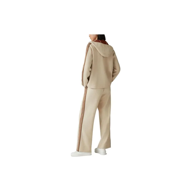 Loro Piana The Suitcase Stripe Bomber Jacket Jackets Coats Women's Beige-2