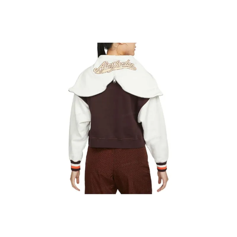 JORDAN Women's JORDAN Maison Chateau Rouge Hoodie Brown/Cream White-4