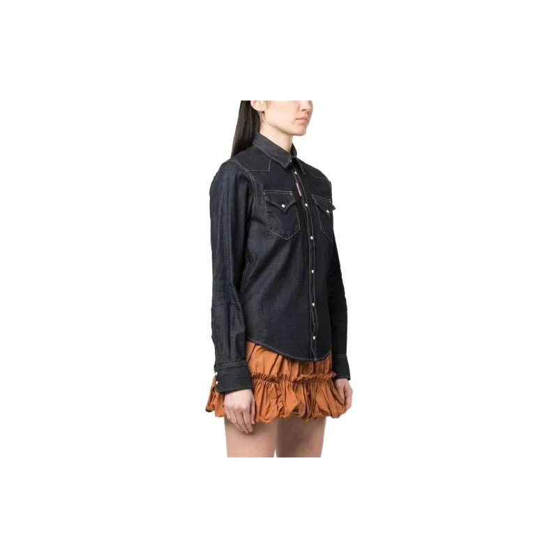 DSQUARED 2 Long Sleeved Buttoned Up Denim Shirt-3
