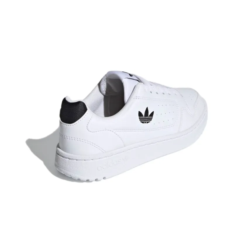 Adidas Originals NY 90 J Low Top Skateboard Shoes White Black Teenagers-3