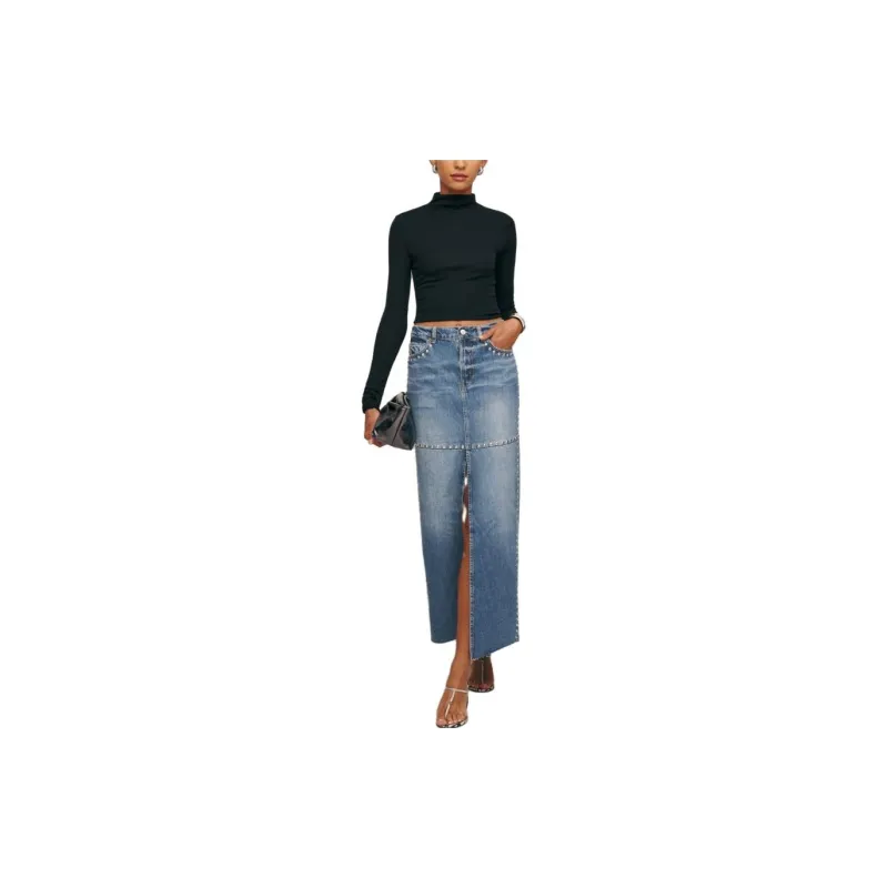 Reformation Tazz Denim Maxi Skirt-2