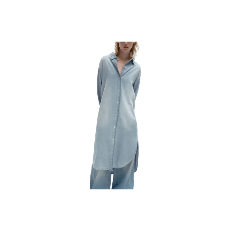 ZARA Long-Sleeved Dresses Women's Blue-2