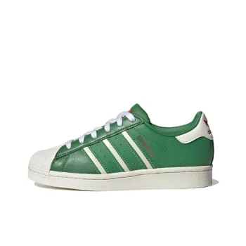 Adidas Originals Superstar Series Anti Slip Wear Resistant Low Top Kids' Skateboarding Shoes Green Teenagers
