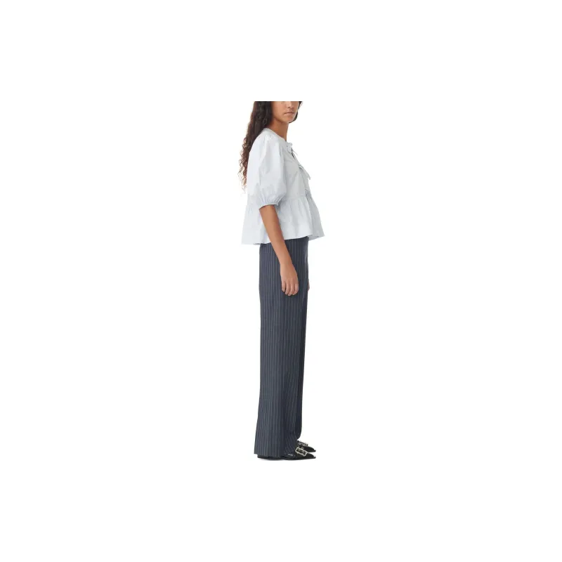 GANNI Striped Straight Trousers-4