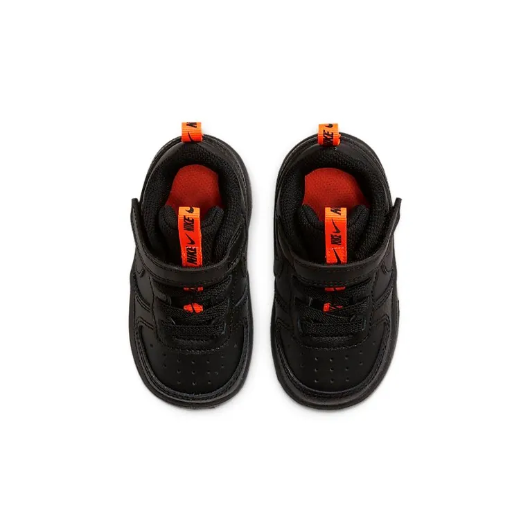 Nike Court Borough Slip-Resistant Cushioning Wear-Resistant Breathable Low-Top Toddler Shoes Black Infant And Toddler-3