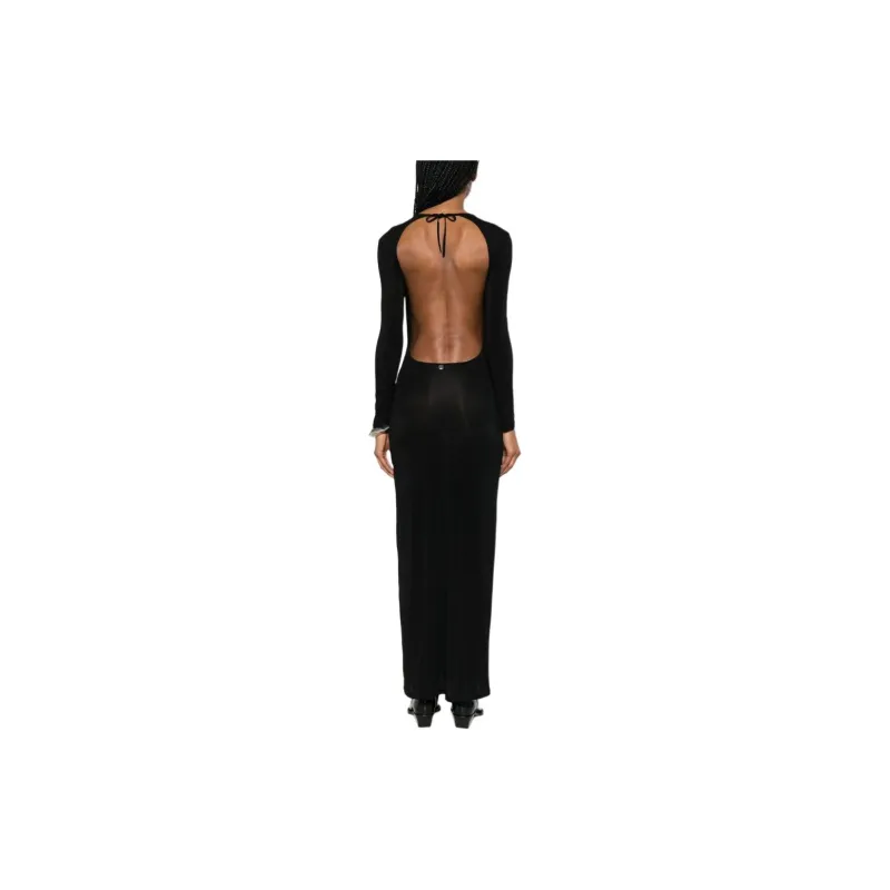 Paco Rabanne Low-black Midi Dress-3