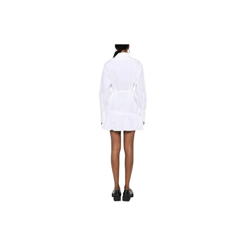 Patou Long Sleeved Ruffled Mini Shirtdress-2