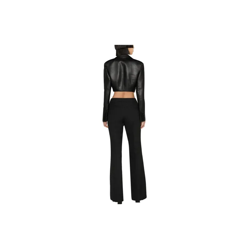 WE11DONE Flared Stretch-cotton Trousers-1