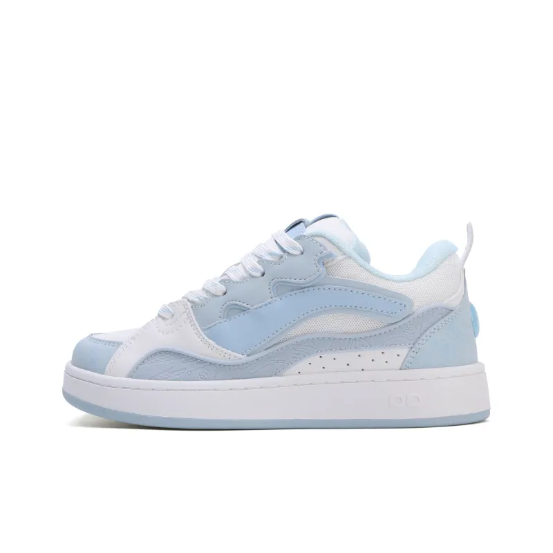 GLO BULL Skateboard Shoes Unisex Low Top White Light Blue-0