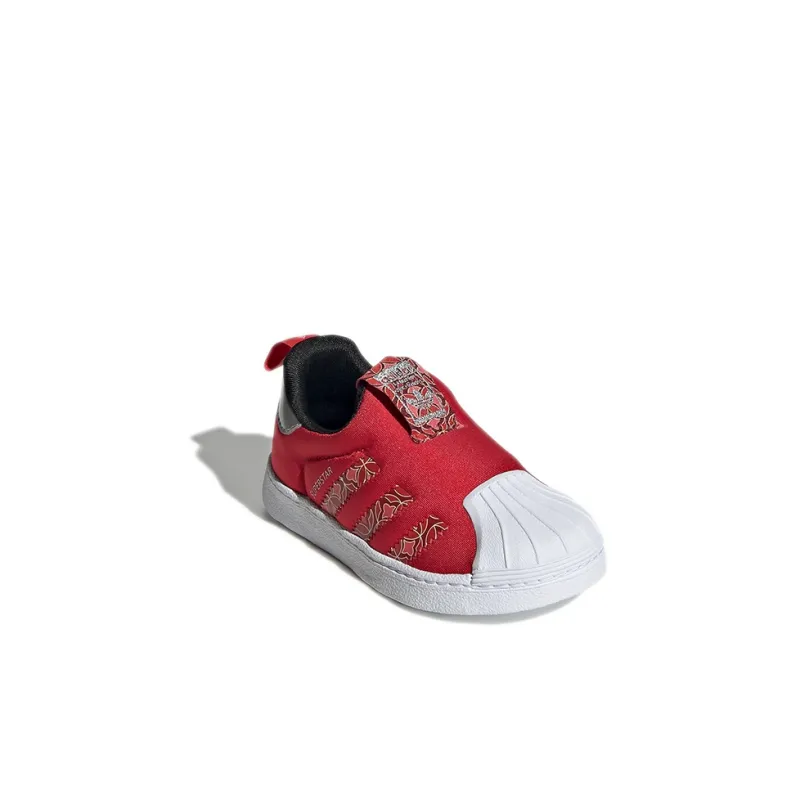 Adidas Originals SUPERSTAR 360 Anti Slip Wear Resistant Low Top Skateboard Shoes Red White Infant And Toddler-2
