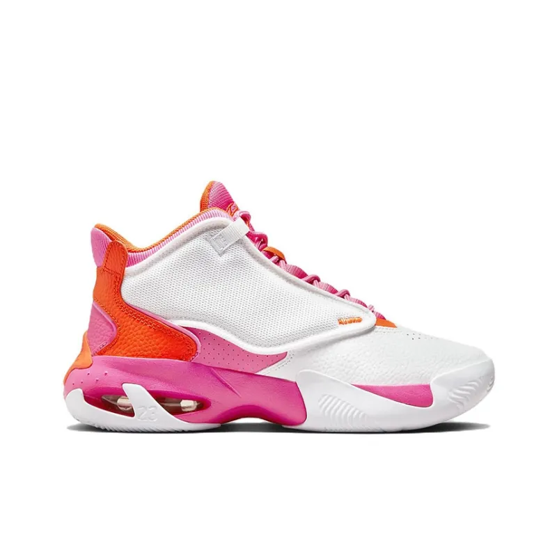 Jordan Max Aura 4 Mid Top Performance Basketball Shoes White Pink Teenagers-1