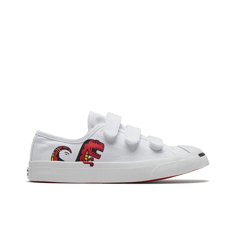 Converse Jack Purcell Anti Slip Wear Resistant Low Top Kids Canvas Shoes White Blue Children Aged 3 7 Years Old-1