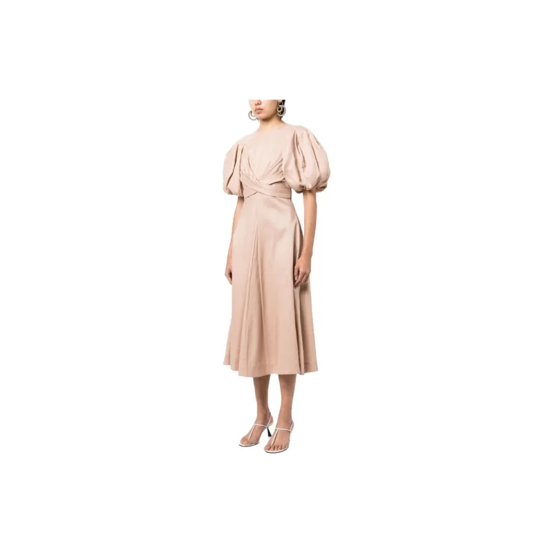 Zimmermann SS23 Short Sleeved Dress Women's Beige-2