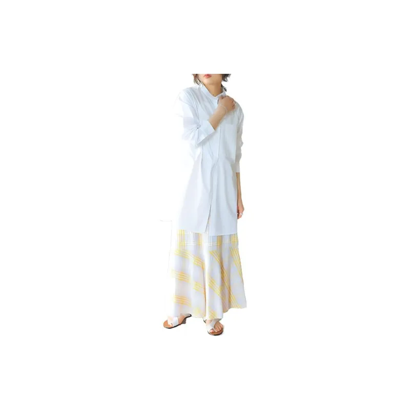 Beams Casual Long Skirts Women's Lavender-3