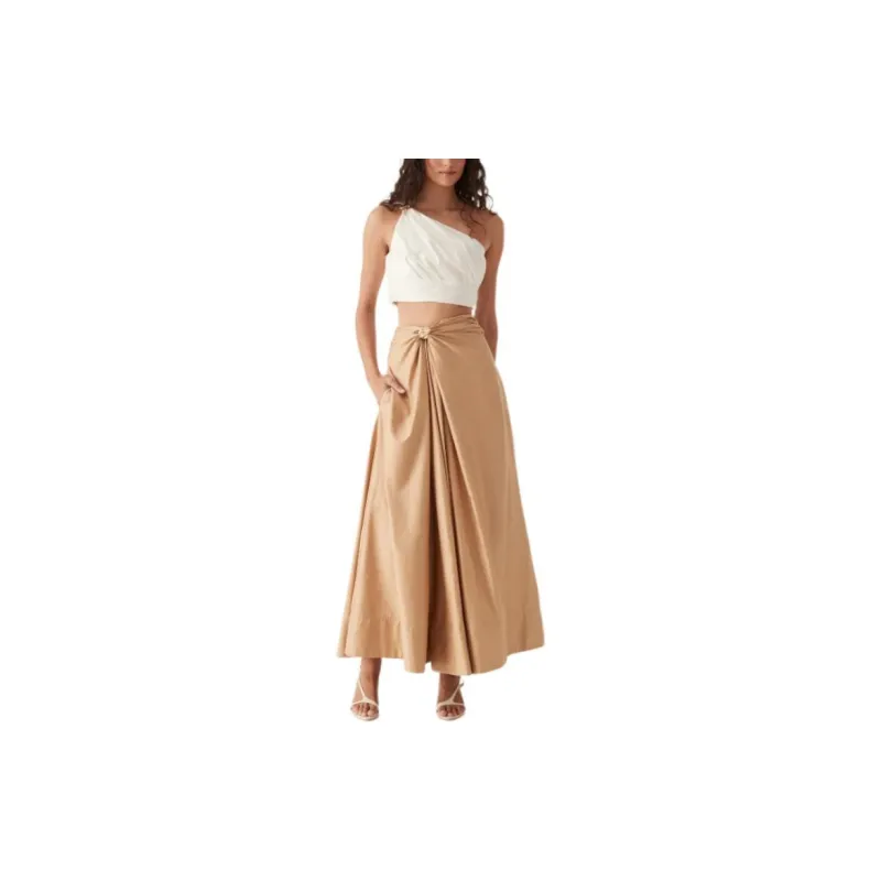 Aje Casual Long Skirts Women's Sandy Brown-2