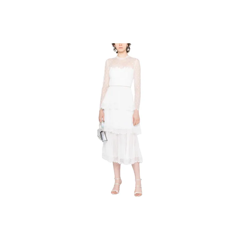 Self portrait Chiffon Tiered Midi Dress-1