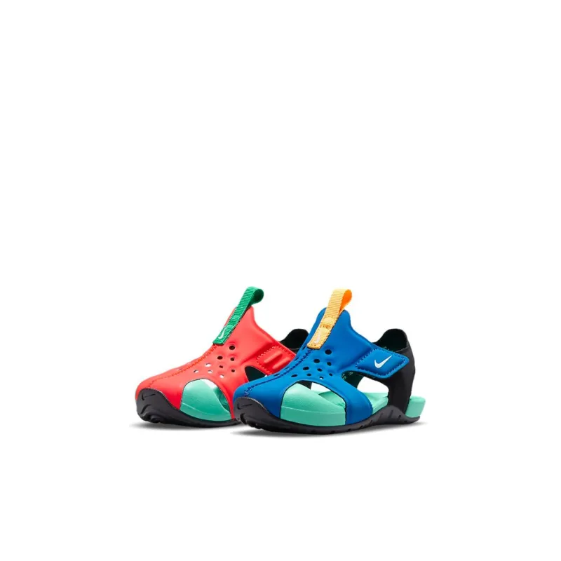 Nike Sunray Protect 2 BT Breathable Low Top Toddler Shoes Blue Red Green Mismatched Infant And Toddler-2