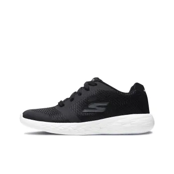 Skechers GO RUN 600 Slip-Resistant Cushioning Wear-Resistant Breathable Sports Casual Shoes Black White Teenagers