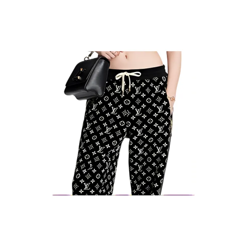 LOUIS VUITTON FW22 Knitted Sports Pants Women's Black-3