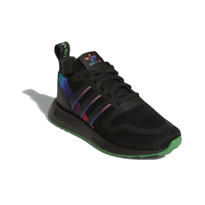Adidas Originals Multi Durable Breathable Low Top Kids' Running Shoes Black Purple Teenagers-2