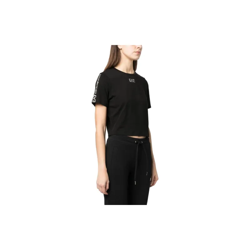 EMPORIO ARMANI Logo print Cropped T shirt-3