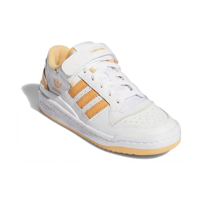 Adidas Originals FORUM Low J Low Top Kids' Skateboarding Shoes White Yellow Teenagers-2