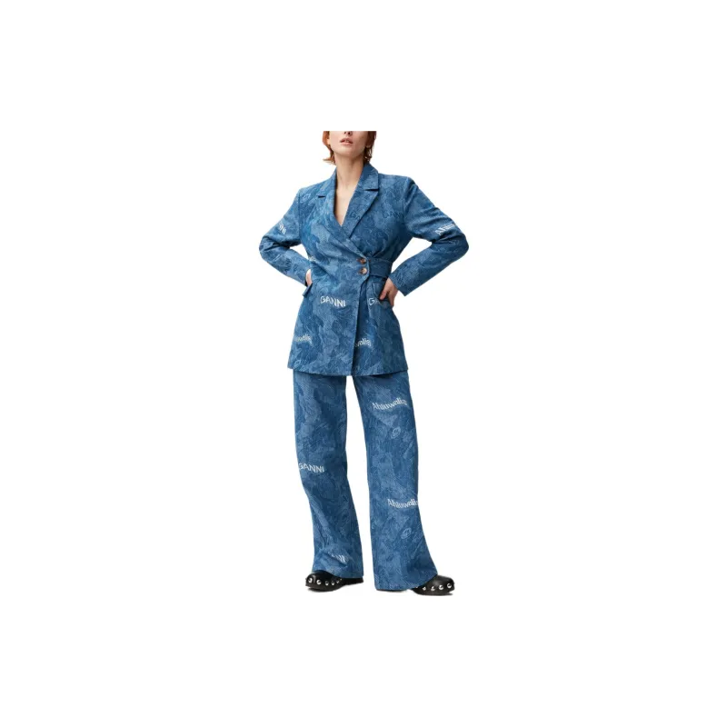 GANNI Denim Jackets Women's Blue-3