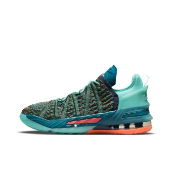Nike Lebron 18 We Are Family Slip Resistant Cushioning Low Top Performance Basketball Shoes Lake Green Teenagers