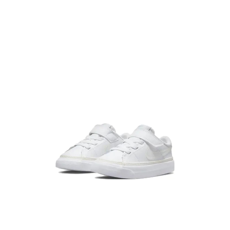 Nike Court Legacy TD Slip Resistant Shock Absorbers Low Top Skateboard Shoes White Infant And Toddler-2