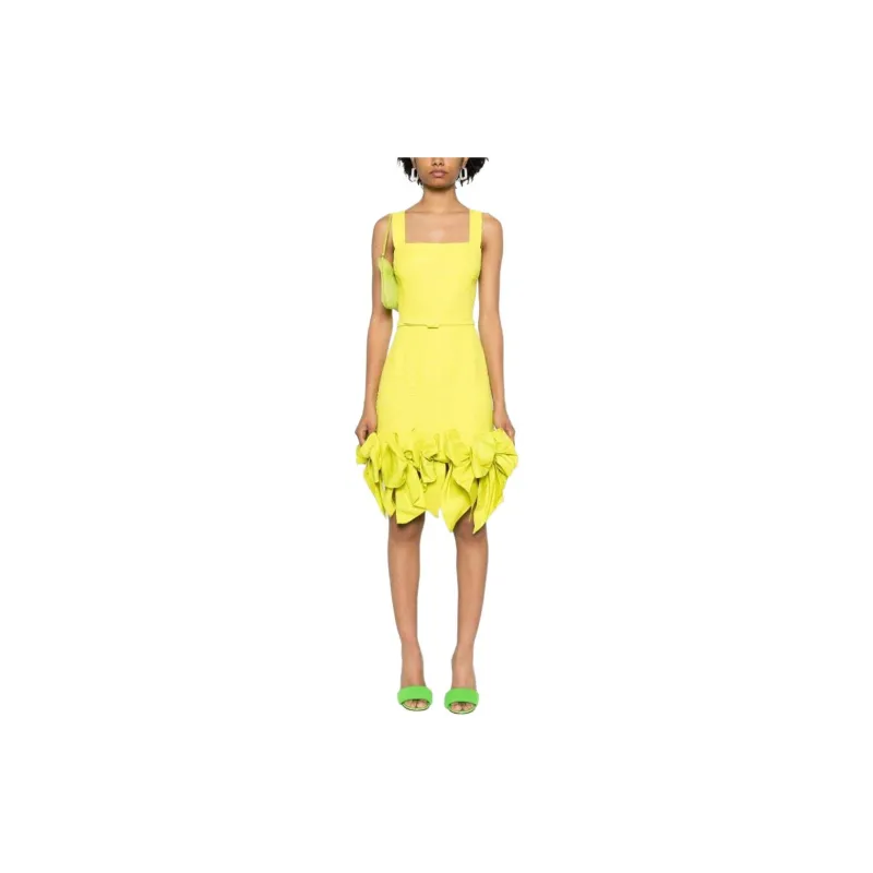 OSCAR DE LA RENTA SS24 Sleeveless Dress Women's Fluorescent Yellow-1